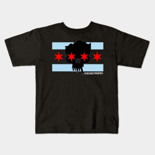 Chicago Proper Flag Skull Kids T-Shirt